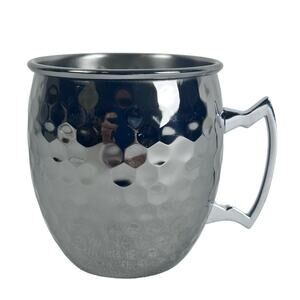 Moscow Mule Stainless Steel Mug Gunmetal Gray Chrome Handle-Excellent!